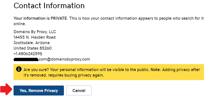 Remove Privacy page option